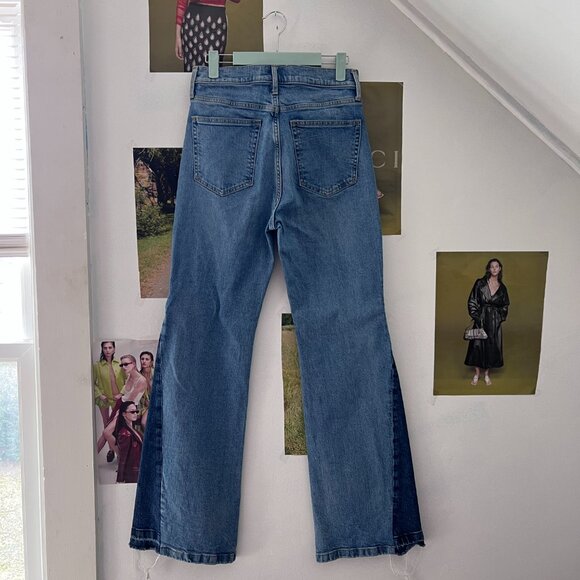 Retro High Waisted Flare Jeans Gap Size 4 Light Wash Dark Wash Details Denim - Picture 4 of 5